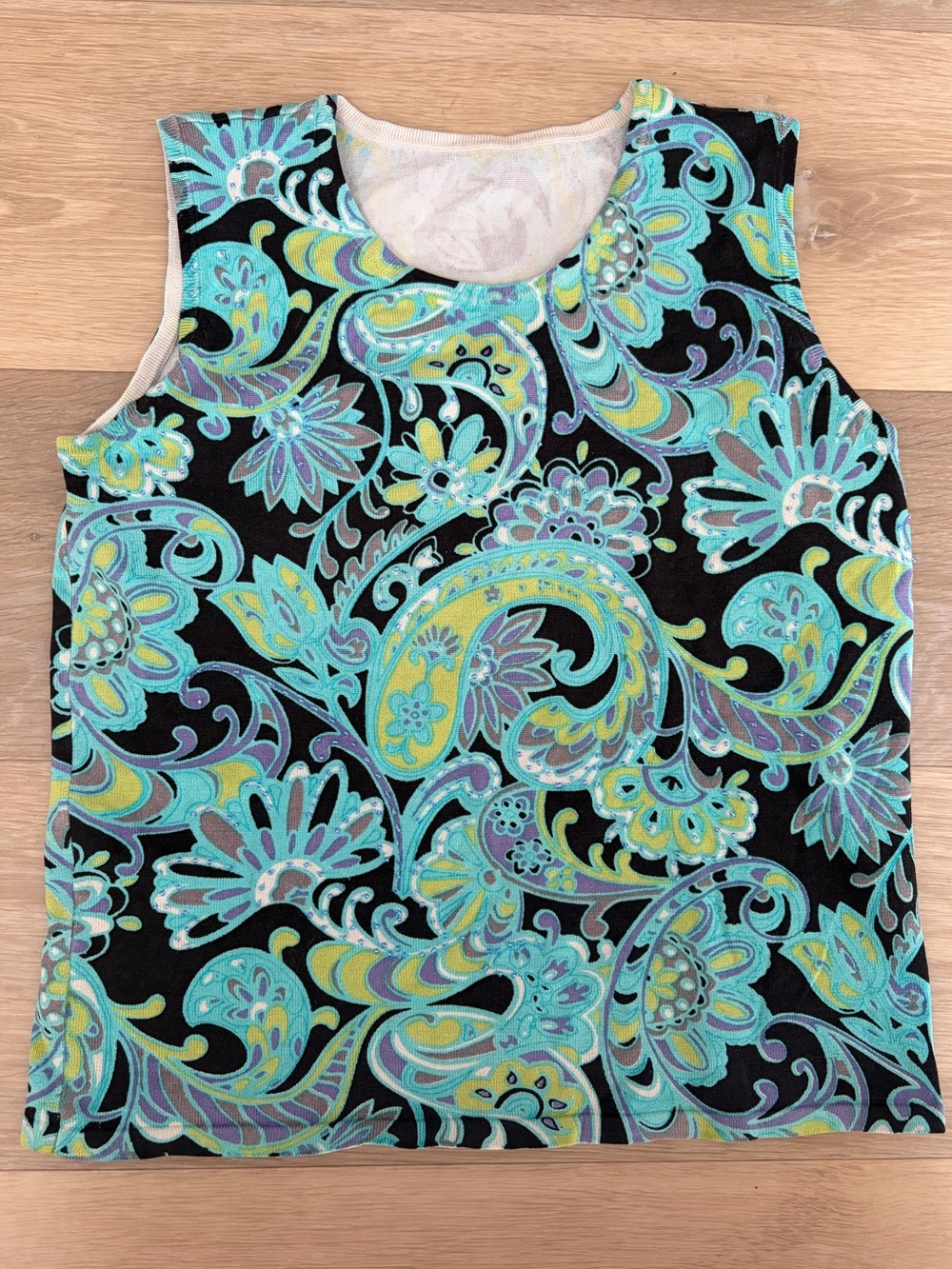 Paisley Floral Sleeveless Tank Top Boho Y2K